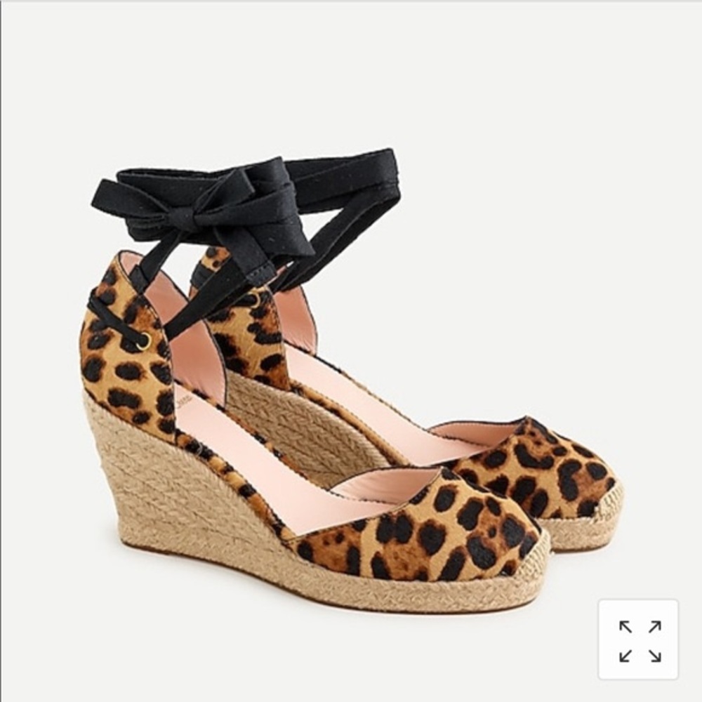J. Crew Leopard Print Espadrille Wedge New in box